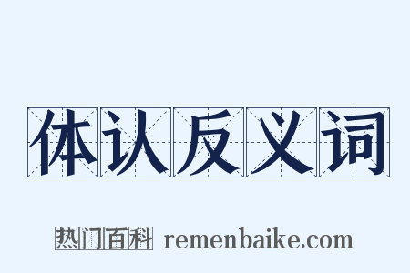 体认反义词是什么意思的图片